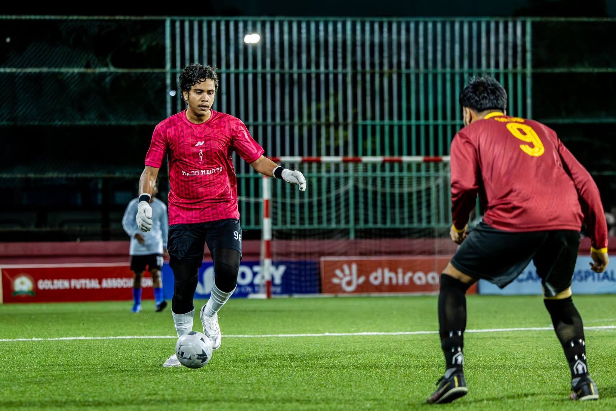 މެޑިކާ ހޮސްޕިޓަލާއި ނޭޝަނަލް ޔުނިވަރސިޓީގެ ޓީމު ވާދަކުރި މެޗުގެ ތެރެއިން. ފޮޓޯ: ހެލްތު ކަޕް