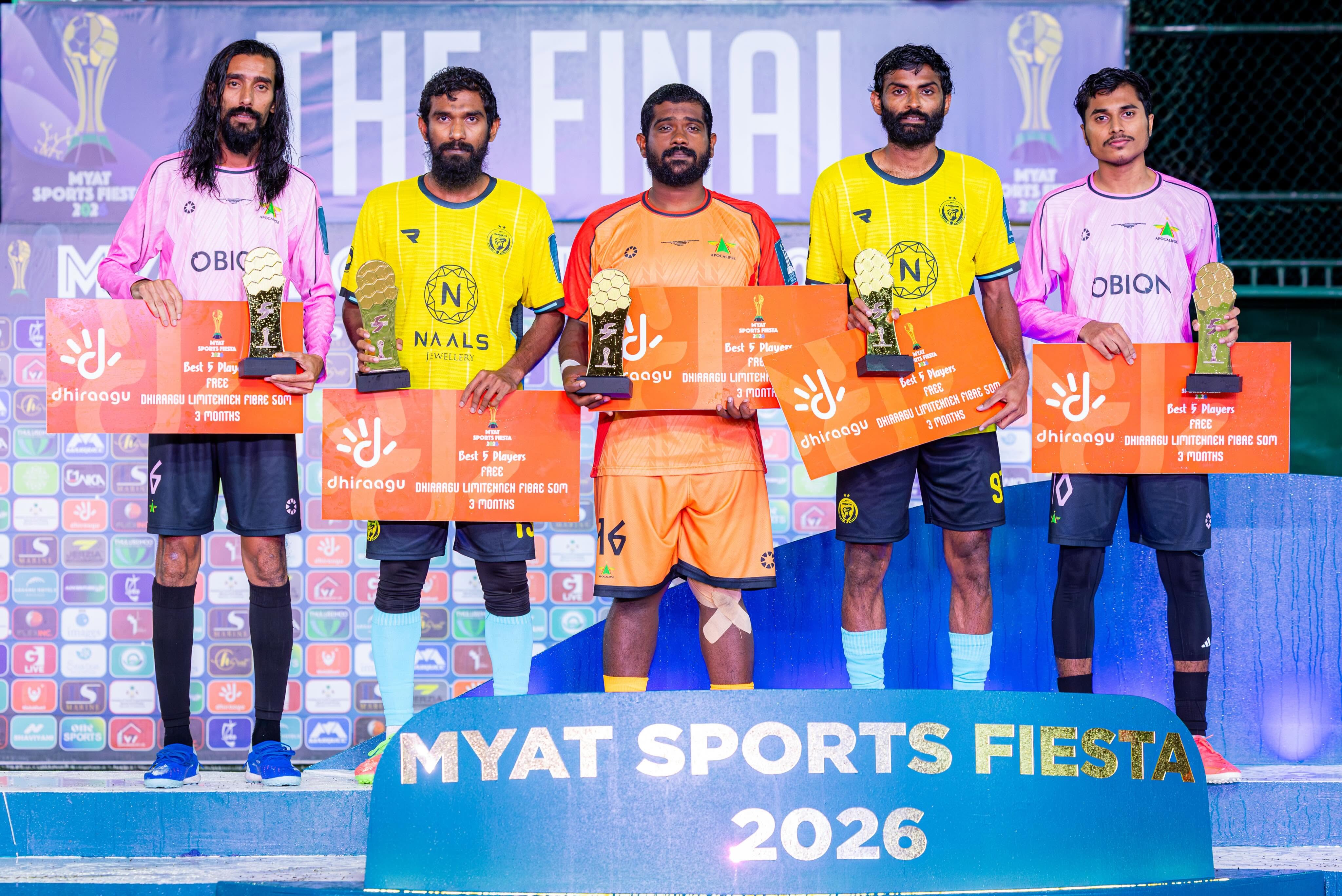 މިޔަޓް ފުޓްސަލް ފިއެސްޓާގެ އެންމެ މޮޅު ފަސް ކުޅުންތެރިން. ފޮޓޯ: މިޔަޓް