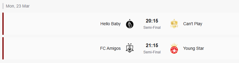 މިރޭ ކުޅޭ ސެމީ ފައިނަލުގެ މެޗުތައް