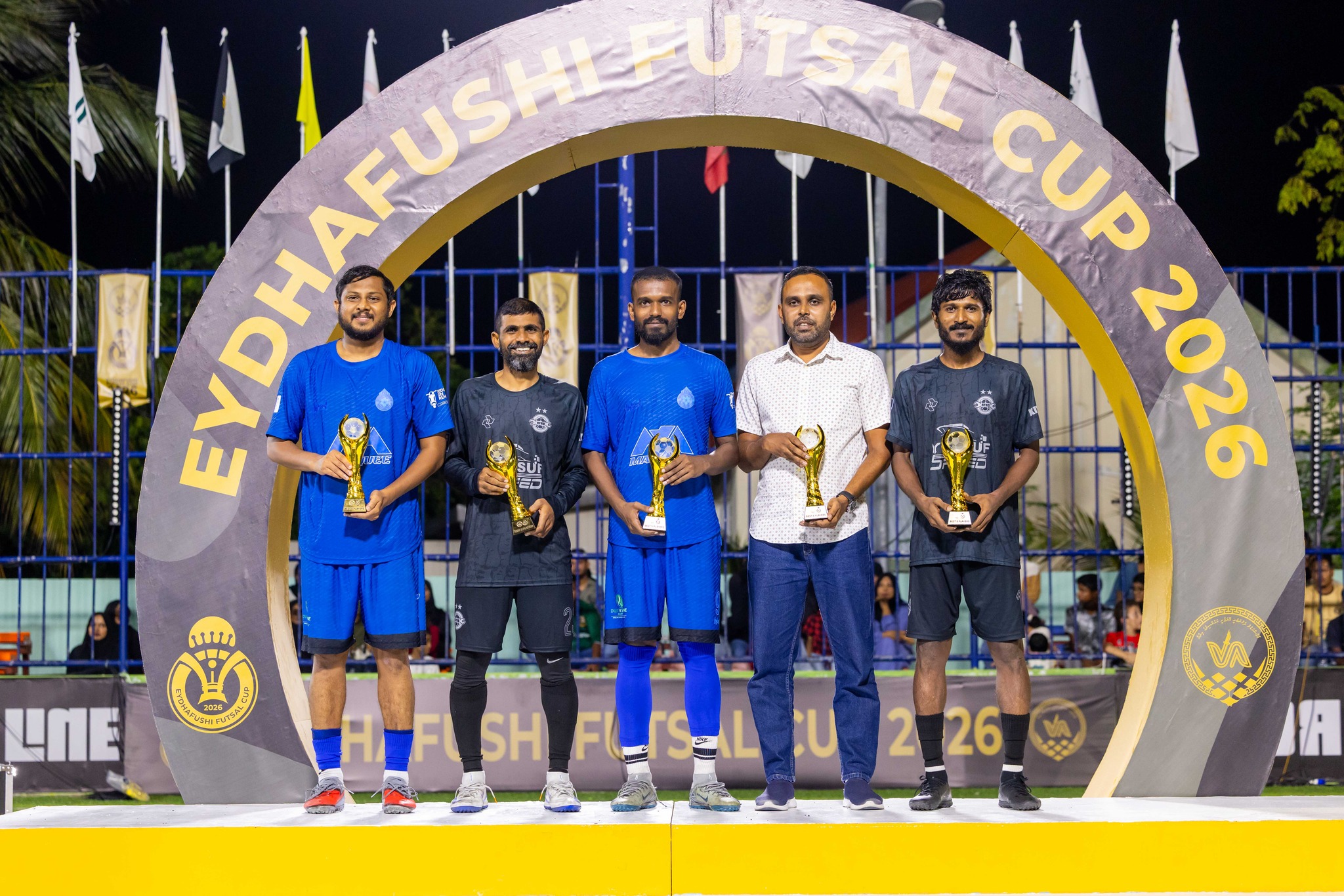 މުބާރާތުގެ އެންމެ މޮޅު ފަސް ކުޅުންތެރިން. ފޮޓޯ: އޭދަފުށި ކައުންސިލް