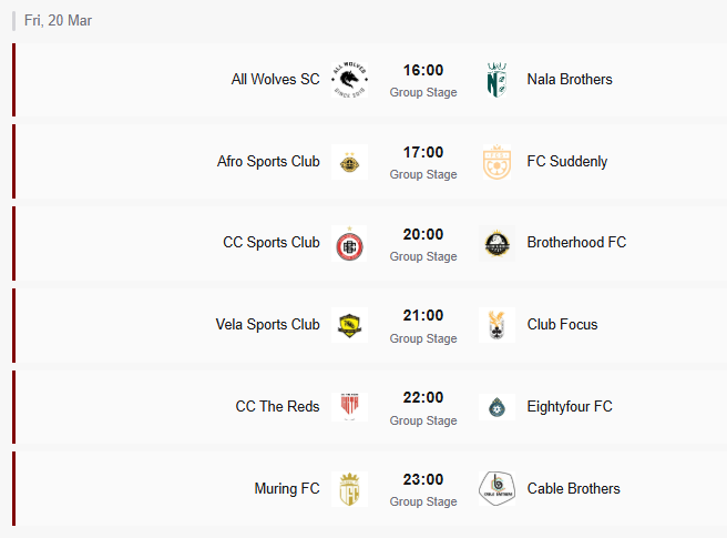 މުބާރާތުގައި މިއަދު ކުޅޭ މެޗުތައް. 12 ޓީމަކުން އަންނަނީ މުބާރާތުގައި ވާދަކުރަމުން
