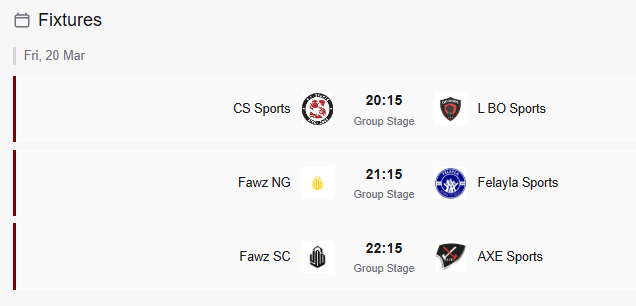 މަގޫދޫ އެލް4 ކަޕްގައި މިރޭ ކުޅޭ މެޗުތައް. މި މެޗުތަކުގެ ލައިވް އަޕްޑޭޓްސް މި ނޫހުން ލިބޭނެ.