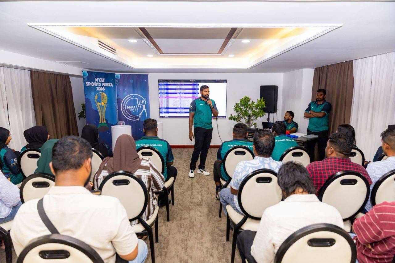 މިޔަޓް ފުޓްސަލް ފިއެސްޓާގެ ގުރު ނެގުމުގެ ރަސްމިއްޔާތުގެ ތެރެއިން. ފޯރިގަދަ މި ކުޅިވަރު އިވެންޓް ތުލުސްދޫގައި ފަށާނީ ޖުލައި 30 ގައި. ފޮޓޯ: މިޔަޓް